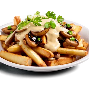 Vegetarian Poutine With Mushroom Png 61 PNG Image