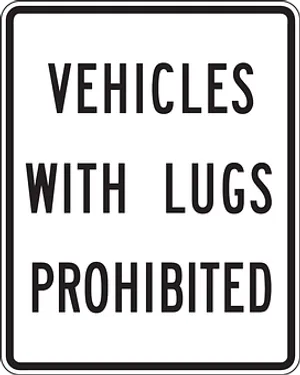 Vehicles With Lugs Prohibited Sign PNG Image