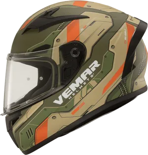 Vemar Camo Motorcycle Helmet PNG Image