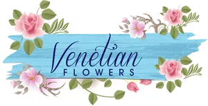 Venetian Flowers Logo Design PNG