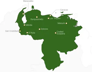 Venezuela Mapwith Key Cities PNG Image