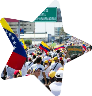 Venezuela Protest March Crowd PNG Image