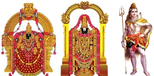 Venkateswara Deity Triptych PNG Image