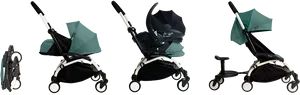 Versatile Baby Stroller Transformation PNG Image