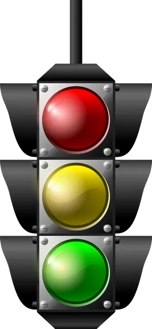 Vertical Traffic Light Illustration PNG Image