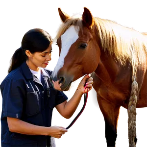 Vet Checking Horse Png 06282024 PNG Image