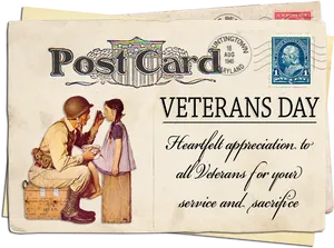 Veterans Day Appreciation Postcard PNG Image