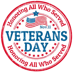 Veterans Day Stamp Design PNG Image