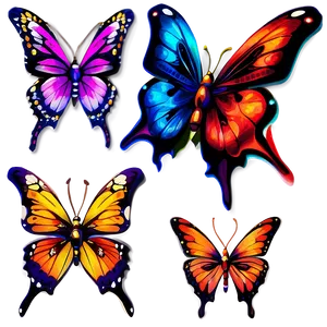 Vibrant 3d Butterfly Design Png Yqh PNG Image