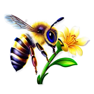 Vibrant Bee Illustration Png Xon76 PNG Image