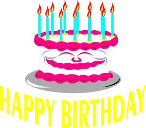 Vibrant Birthday Cake Candles Graphic PNG Image