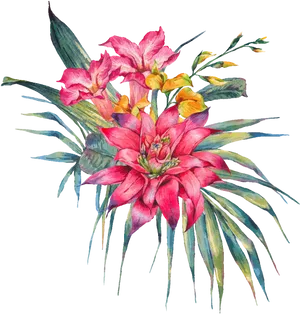 Vibrant Birthday Flower Bouquet PNG Image