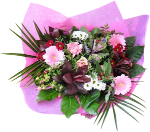 Vibrant Birthday Flower Bouquet PNG Image