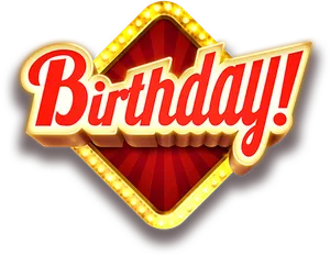 Vibrant Birthday Text Design PNG Image