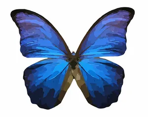 Vibrant Blue Butterfly Illustration PNG Image