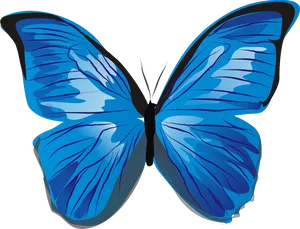 Vibrant Blue Butterfly Illustration PNG Image