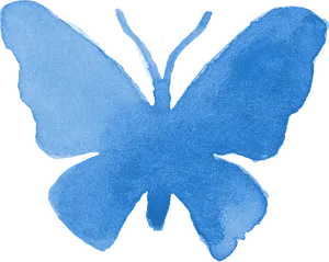 Vibrant Blue Butterfly Silhouette PNG Image