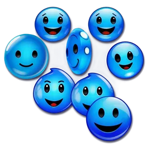 Vibrant Blue Emoji Png Set 06282024 PNG Image