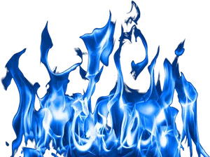 Vibrant Blue Flames PNG Image