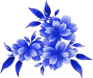 Vibrant_ Blue_ Flowers_ Corner_ Design.png PNG Image