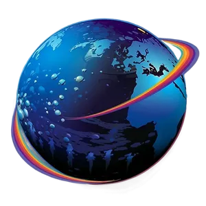 Vibrant Blue Planet Graphic Png Wea PNG Image