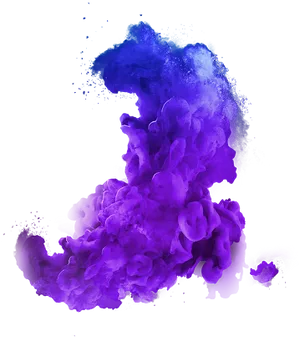 Vibrant Blue Purple Smoke Plume PNG Image