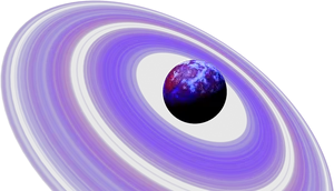 Vibrant Blue Ringed Planet PNG Image