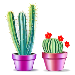 Vibrant Cactus Illustration Png 06282024 PNG Image