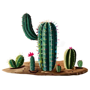 Vibrant Cactus Illustration Png 40 PNG Image