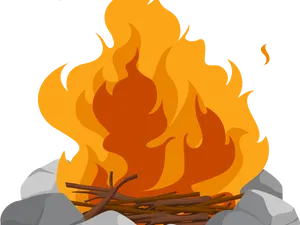 Vibrant Campfire Illustration PNG Image