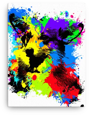 Vibrant Canine Art Splash.jpg PNG Image