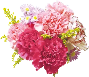 Vibrant Carnation Bouquet PNG Image