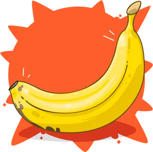 Vibrant Cartoon Banana PNG Image