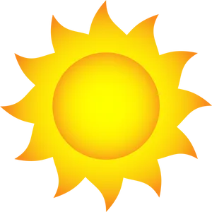 Vibrant Cartoon Sun Transparent Background PNG Image