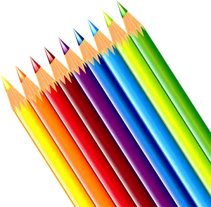 Vibrant Colored Pencils Array PNG Image