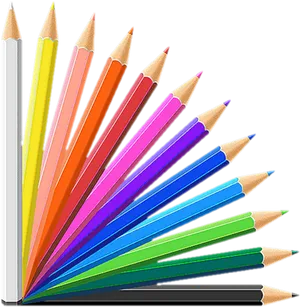 Vibrant Colored Pencils Fanned Out PNG Image