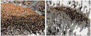 Vibrant Crowd Selective Color PNG Image