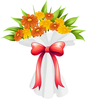 Vibrant Floral Bouquet Illustration PNG Image