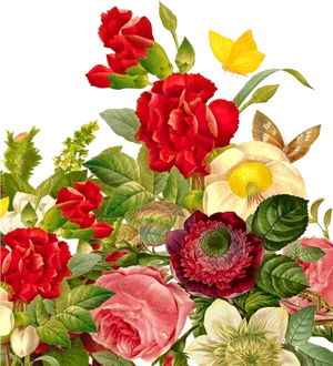 Vibrant_ Floral_ Collage_with_ Butterflies.jpg PNG Image