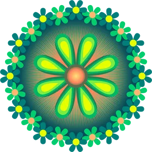 Vibrant Floral Rangoli Design PNG Image