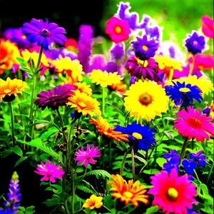 Vibrant Flower Garden Picture PNG Qgr PNG
