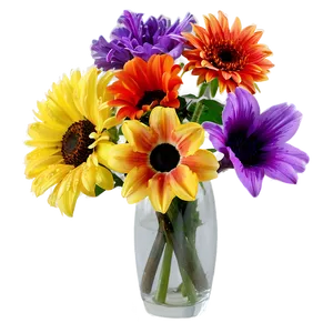 Vibrant Flowers Vase Png Erm PNG Image