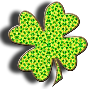 Vibrant Four Leaf Clover Design PNG Image