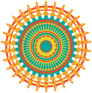 Vibrant Geometric Mandala Art PNG Image