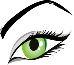 Vibrant Green Eye Illustration PNG Image