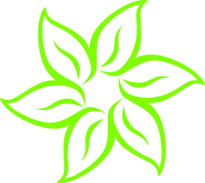 Vibrant Green Floral Graphic PNG Image