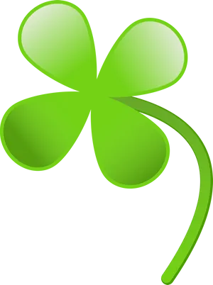 Vibrant Green Four Leaf Clover PNG Image