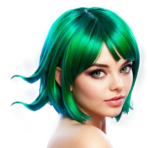 Vibrant Green Hair Png 12 PNG Image