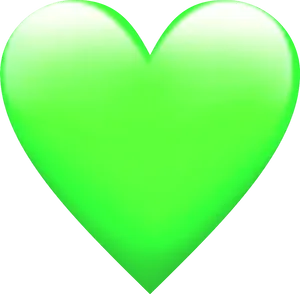 Vibrant Green Heart Shaped Graphic PNG Image