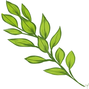 Vibrant Green Laurel Branch PNG Image